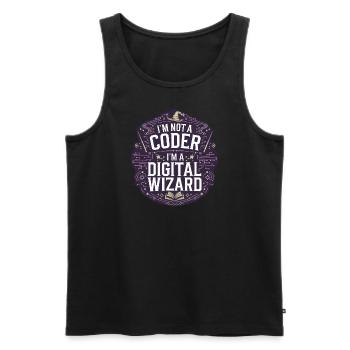 I'm Not a Coder I'm a Digital Wizard Programmierer - Männer Premium Bio Tank Top - Schwarz - Vorne - AI Model Male 178 light (178cm)