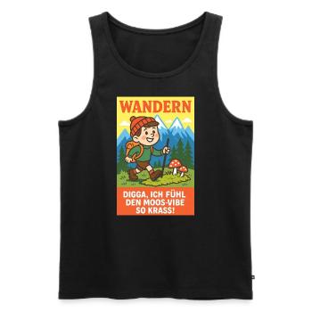 Wandern - Männer Premium Bio Tank Top - Schwarz - Vorne - Michal (187cm)