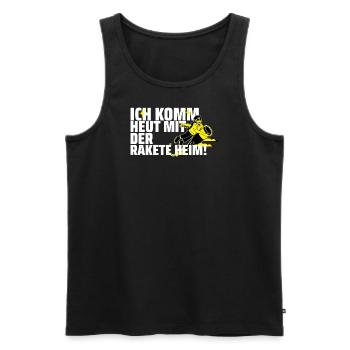 Ich komm heut mit der Rakete heim -> - Männer Premium Bio Tank Top - Schwarz - Vorne - AI Model Male 178 light (178cm)