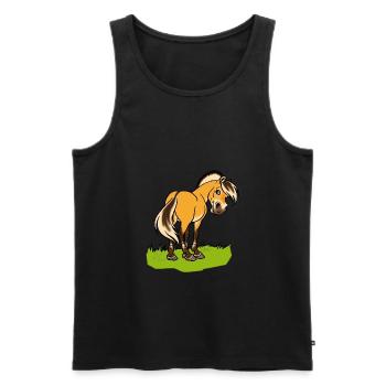 Freundliches Fjordpferd (Ohne Text) - Débardeur bio Premium Homme - noir - Devant - AI Model Male 178 light (178cm)