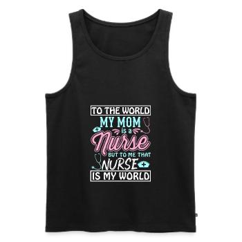 TO THE WORLD MY MOM IS A NURSE - Débardeur bio Premium Homme - noir - Devant - AI Model Male 178 light (178cm)