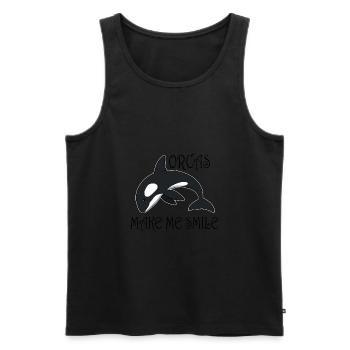 Orcas Make Me Smile Whale Sea Animal - Men's Premium Organic Tank Top - black - Front - Michal (187cm)