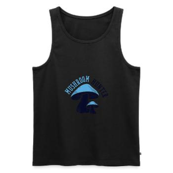 Mushroom Hunter Nature Lover Eating Vegetables - Men's Premium Organic Tank Top - black - Front - Michal (187cm)
