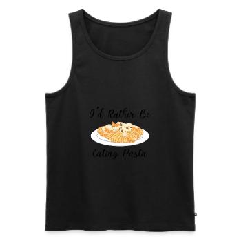 Lieber Pasta essen ironisches Zitat Spaghetti Chef - Männer Premium Bio Tank Top - Schwarz - Vorne - Michal (187cm)