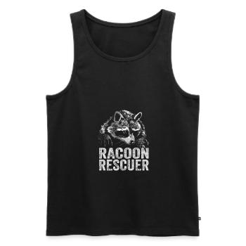 Raton laveur - Débardeur bio Premium Homme - noir - Devant - Michal (187cm)