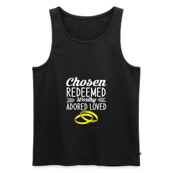 Marry - Men's Premium Organic Tank Top - black - Front - Michal (187cm)