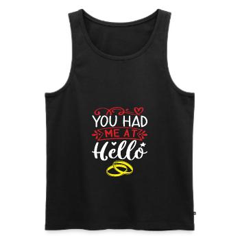 Married - Men's Premium Organic Tank Top - black - Front - Michal (187cm)