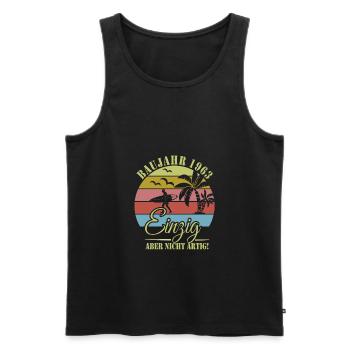 Geburtstag 1963 - Männer Premium Bio Tank Top - Schwarz - Vorne - Michal (187cm)