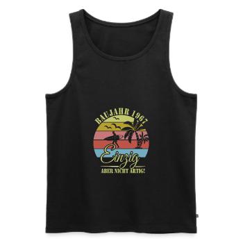 Geburtstag 1967 - Männer Premium Bio Tank Top - Schwarz - Vorne - Michal (187cm)