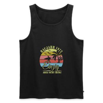 Geburtstag 1972 - Männer Premium Bio Tank Top - Schwarz - Vorne - Michal (187cm)