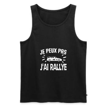 je peux pas j'ai rallye - Débardeur bio Premium Homme - noir - Devant - Michal (187cm)