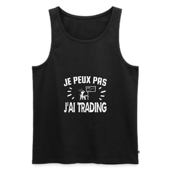 je peux pas j'ai trading - Débardeur bio Premium Homme - noir - Devant - Michal (187cm)
