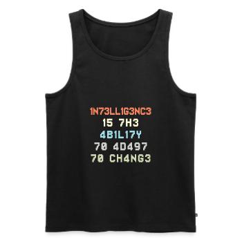 Wandel Intelligenz Leet Leetspeak - Männer Premium Bio Tank Top - Schwarz - Vorne - AI Model Male 178 light (178cm)