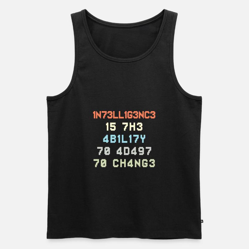 Change Intelligence Leet Leetspeak - Men's Premium Organic Tank Top - black