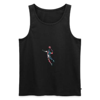 badminton - Débardeur bio Premium Homme - noir - Devant - Michal (187cm)