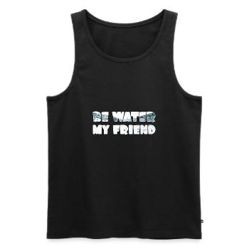 Be Water my Friend - Men's Premium Organic Tank Top - black - Front - Michal (187cm)
