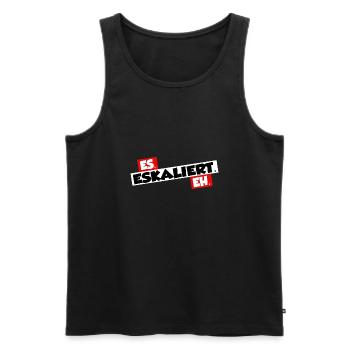 Es eskaliert eh - Männer Premium Bio Tank Top - Schwarz - Vorne - Michal (187cm)