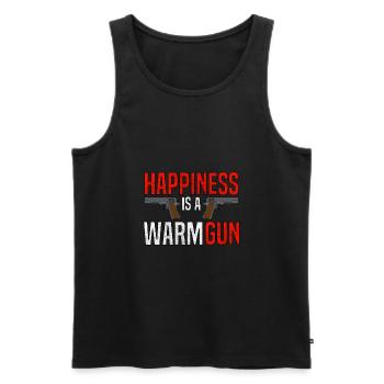 Glück ist eine warme Pistole - Männer Premium Bio Tank Top - Schwarz - Vorne - AI Model Male 178 light (178cm)