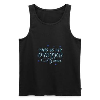 Huîtres et vin Délicieux fruits de mer - Débardeur bio Premium Homme - noir - Devant - Michal (187cm)