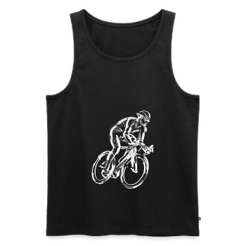 bicycle cycling road bike road cyclist art - Men's Premium Organic Tank Top - black - Front - Michal (187cm)