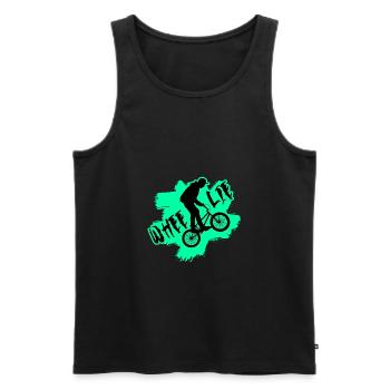 Bicycle BMX MTB WHEELIE - Men's Premium Organic Tank Top - black - Front - AI Model Male 178 light (178cm)