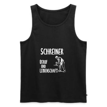 Schreiner - Beruf und Leidenschaft - Männer Premium Bio Tank Top - Schwarz - Vorne - Michal (187cm)
