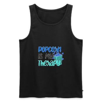 Popcorn comme thérapie délicieux maïs - Débardeur bio Premium Homme - noir - Devant - Michal (187cm)
