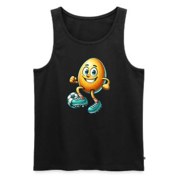 Osterei Fußball Design, Fußballer Ostern - Männer Premium Bio Tank Top - Schwarz - Vorne - Michal (187cm)