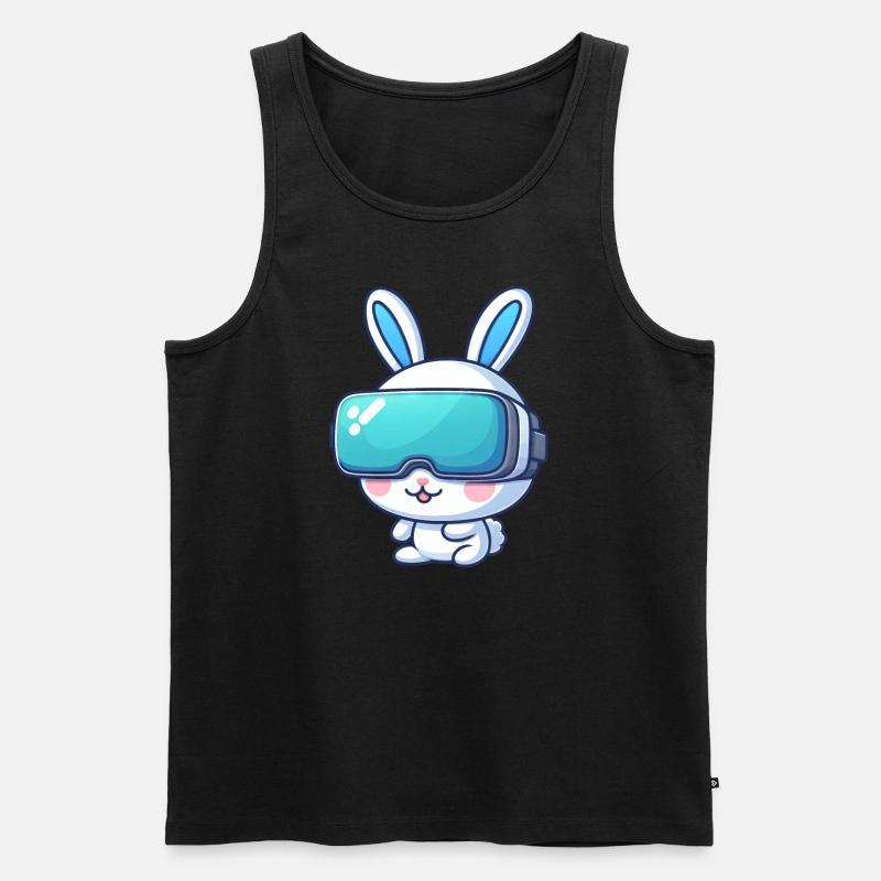 VR-Gaming Hase: Virtuelle Abenteuer - Männer Premium Bio Tank Top - Schwarz