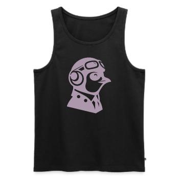 Penguin Pilot Airplane Flying Flight License - Men's Premium Organic Tank Top - black - Front - AI Model Male 178 light (178cm)