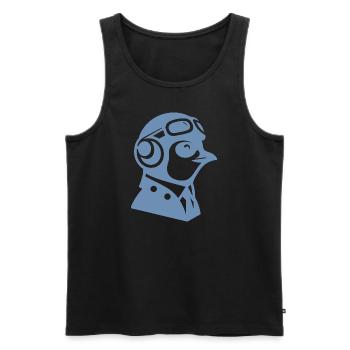 Penguin Pilot Airplane Flying Flight License - Men's Premium Organic Tank Top - black - Front - AI Model Male 178 light (178cm)