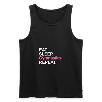 eat sleep gymnastics - Turnen Shirt - Männer Premium Bio Tank Top - Schwarz - Vorne - Michal (187cm)