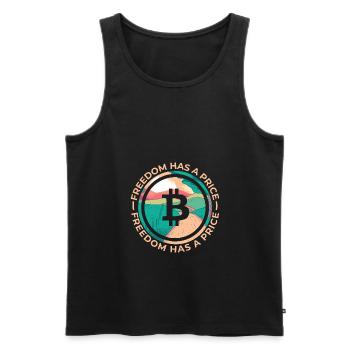 Freedom Has A Price Crypto Bitcoin Shirt Gift - Men's Premium Organic Tank Top - black - Front - AI Model Male 178 light (178cm)