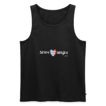 Pongratz Design | Moderne siebenbürgische Mode - Männer Premium Bio Tank Top - Schwarz - Vorne - AI Model Male 178 light (178cm)