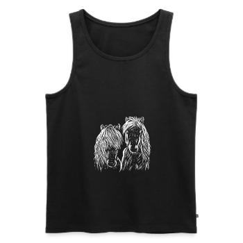 Pferd - Männer Premium Bio Tank Top - Schwarz - Vorne - AI Model Male 178 light (178cm)