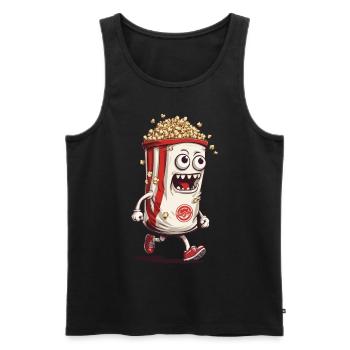 Funny Popcorn Monster Halloween Design - Men's Premium Organic Tank Top - black - Front - Michal (187cm)