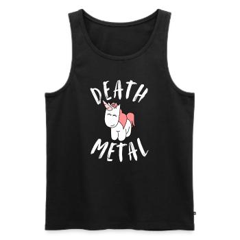Death Metal | Unicorn, Fairy Tale, Music, Concert - Men's Premium Organic Tank Top - black - Front - AI Model Male 178 light (178cm)