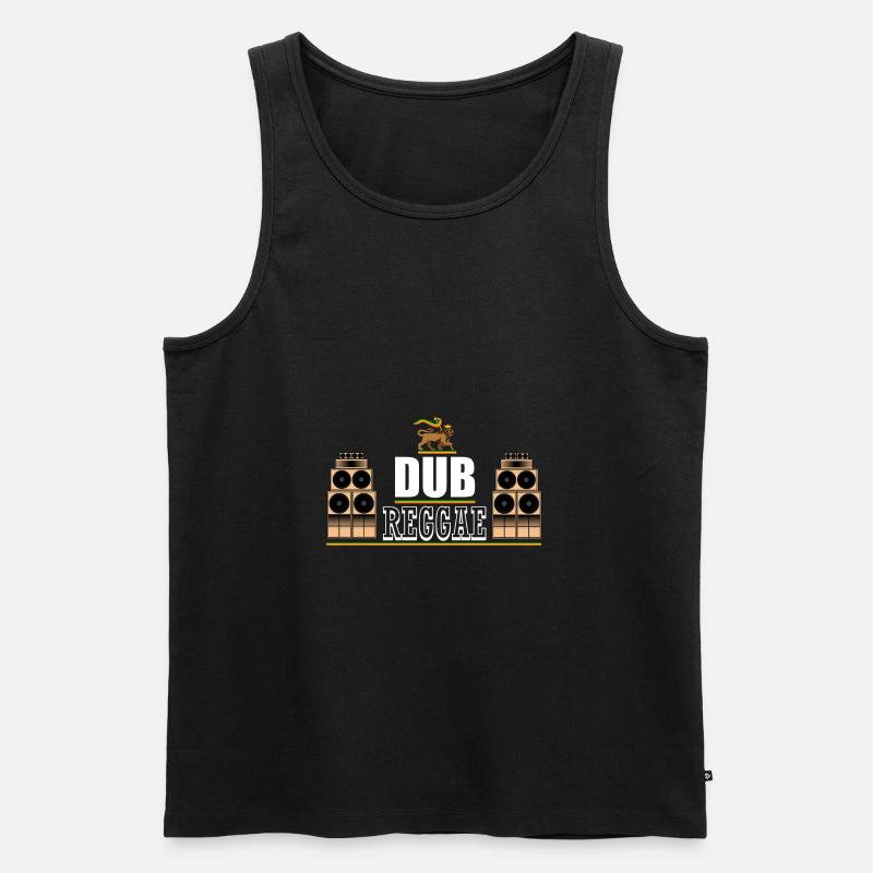 Löwe Dub Reggae - Männer Premium Bio Tank Top - Schwarz