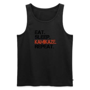 manger dormir répéter kamikaze - Débardeur bio Premium Homme - noir - Devant - Michal (187cm)