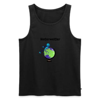 Wortspiel Spruch Hinterweltler Lustiges Motiv - Männer Premium Bio Tank Top - Schwarz - Vorne - Michal (187cm)