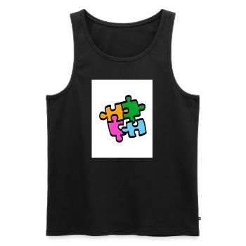 Fun, colors, games, puzzles - Men's Premium Organic Tank Top - black - Front - AI Model Male 178 light (178cm)
