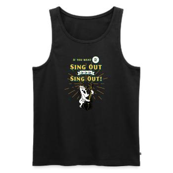 Sing Out! - Männer Premium Bio Tank Top - Schwarz - Vorne - AI Model Male 178 light (178cm)