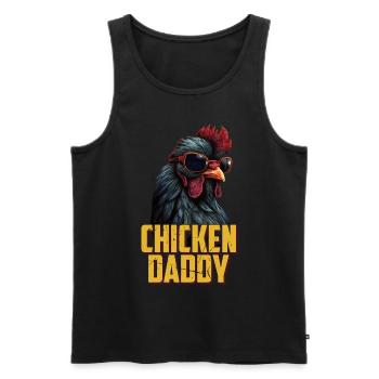 Poulet Papa Poulets Fête des pères Volaille Éleveur Coq - Débardeur bio Premium Homme - noir - Devant - Michal (187cm)