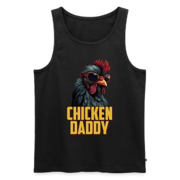 Poulet Papa Poulets Fête des pères Volaille Éleveur Coq - Débardeur bio Premium Homme - noir - Devant - Michal (187cm)