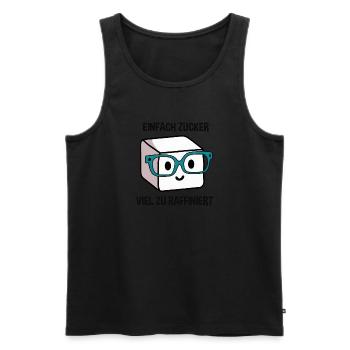 Süßer Nerd Zuckerwürfel: Einfach Zucker Viel Zu - Männer Premium Bio Tank Top - Schwarz - Vorne - AI Model Male 178 light (178cm)