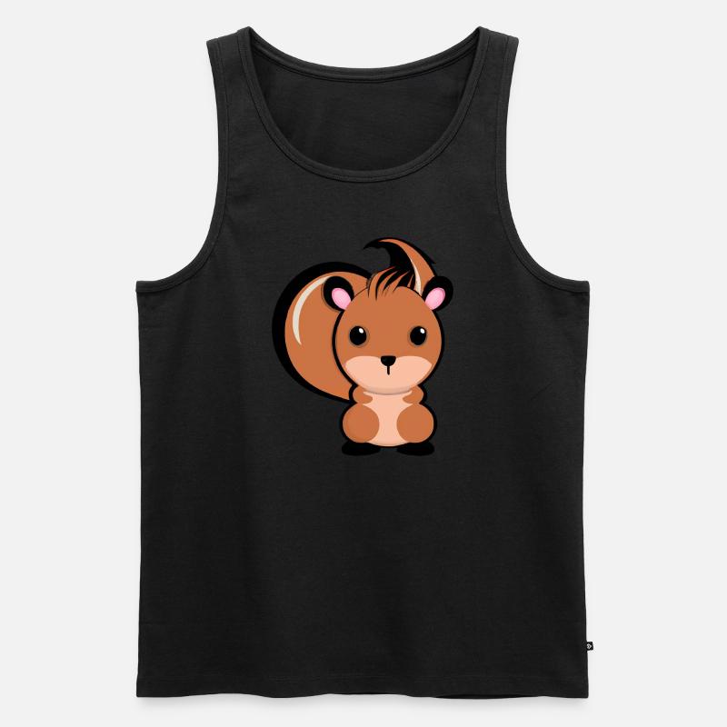 Süßes Eichhörnchen - Männer Premium Bio Tank Top - Schwarz