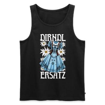 Dirndl Ersatz - Männer Premium Bio Tank Top - Schwarz - Vorne - AI Model Male 178 light (178cm)