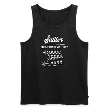Sattler Endlich Eigener Chef Sattlerei Meister - Männer Premium Bio Tank Top - Schwarz - Vorne - Michal (187cm)
