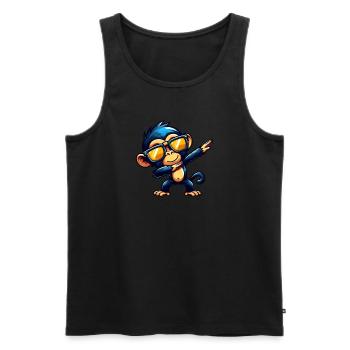 Chimpanzee Dabbing Cool Monkey Dancing - Men's Premium Organic Tank Top - black - Front - AI Model Male 178 light (178cm)