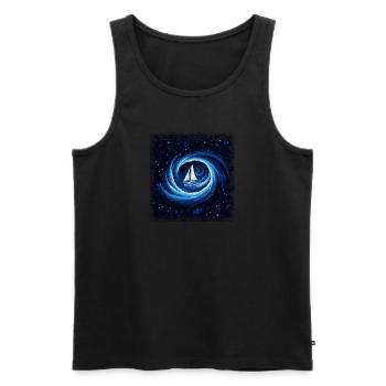 Sailboat Galaxy Milky Way Space Fantasy - Men's Premium Organic Tank Top - black - Front - AI Model Male 178 light (178cm)